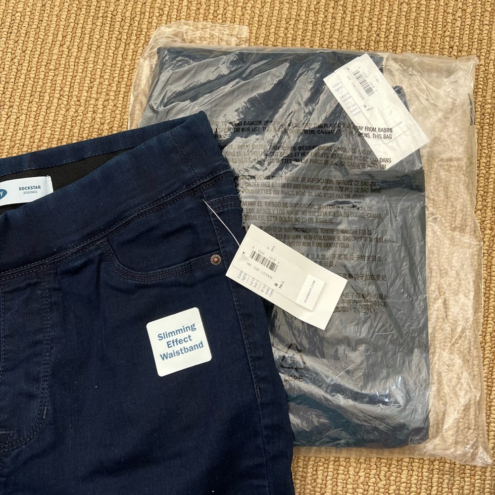 Two Pair Old Navy Rockstar Mid/Reg Rise Jeggings - Indigo